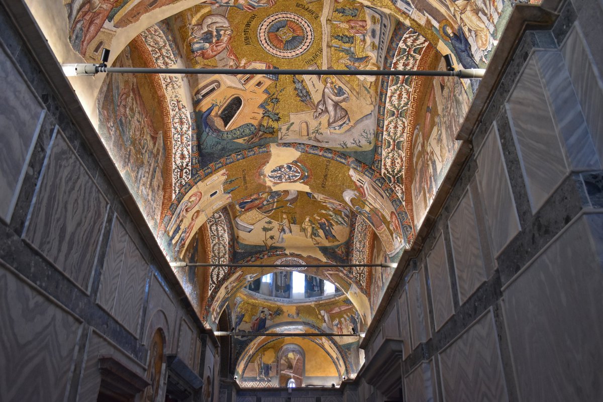 Byzantine art at Kariye Camii (formerly Chora Monastery), which was converted into a mosque by the grand vizier of Bayezid II in the early 16th century. It was converted into a museum in 1948, and converted back into a mosque in 2020. Photo taken today