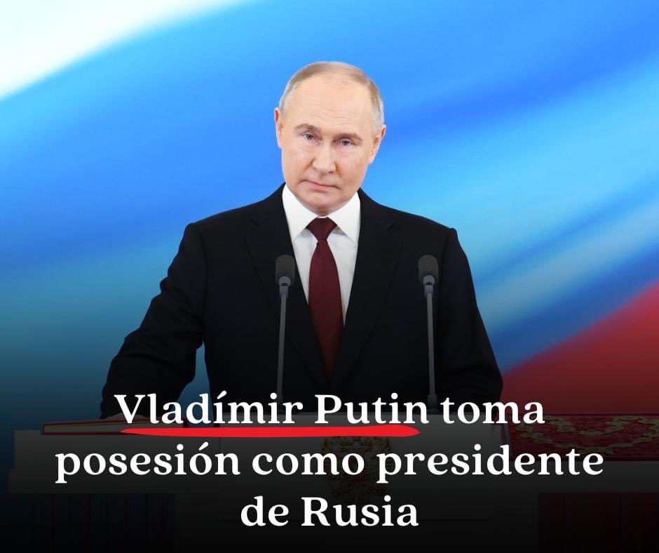 Vladímir Putin toma posesión como presidente de Rusia 🇷🇺 Los intereses, la seguridad del pueblo ruso seguirán por encima de todo para mí 🔹Hemos estado y estaremos abiertos a fortalecer las buenas relaciones con todos los países que ven a Rusia como un socio confiable y…