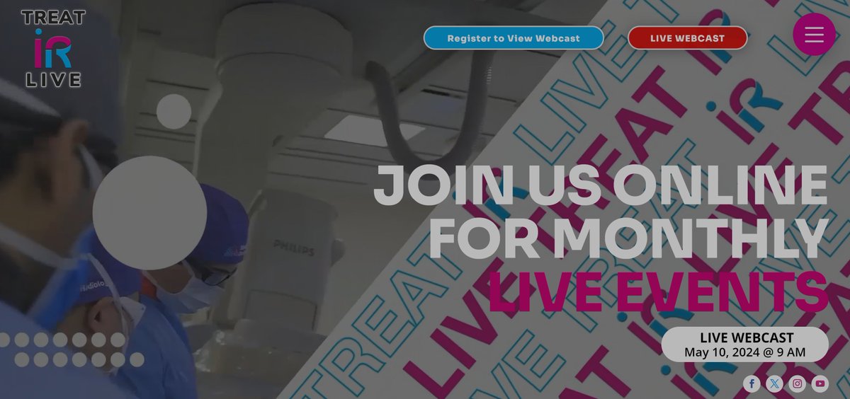 Get ready for our 3rd live case in the #TREATLIVE monthly case series - embolization of SMA aneurysms! #JUSTEMBOIT Register here to view the live webcast starting at 9 AM ET this friday! treatsymposium.com