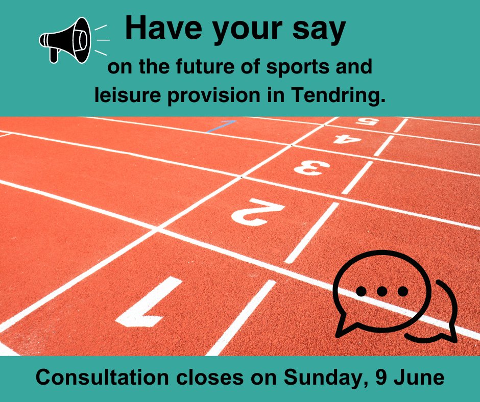 It's your opportunity to voice your opinions on the future of sports and leisure in Tendring! To look at the draft strategy, please visit our consultations webpage. The consultation period concludes on Sunday, 9 June. #Tendring