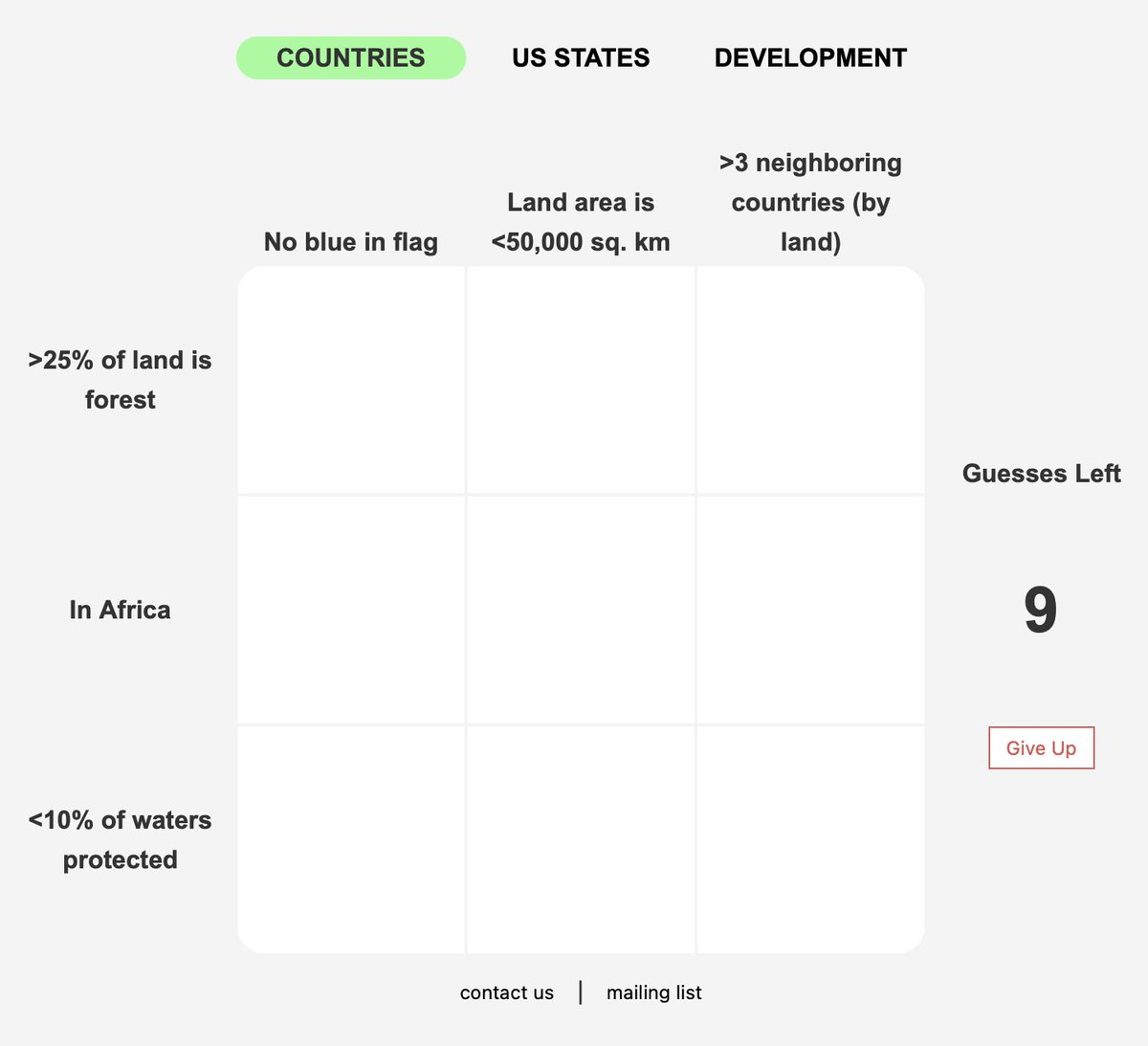 GeographyGrid's tweet image. Today's Countries Grid is live! Reply with your score - can you get all 9?

Test your geography knowledge here: GeographyGrid.com