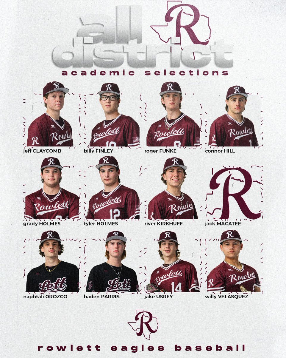 Congratulations to these outstanding student athletes on a great season inside and outside the classroom! Way to go!! ⚾️📚

<a href="/RHS_Eagles/">Rowlett High School</a> <a href="/LETTNATION/">LETTNATION</a> <a href="/gisdnews/">Garland ISD</a>