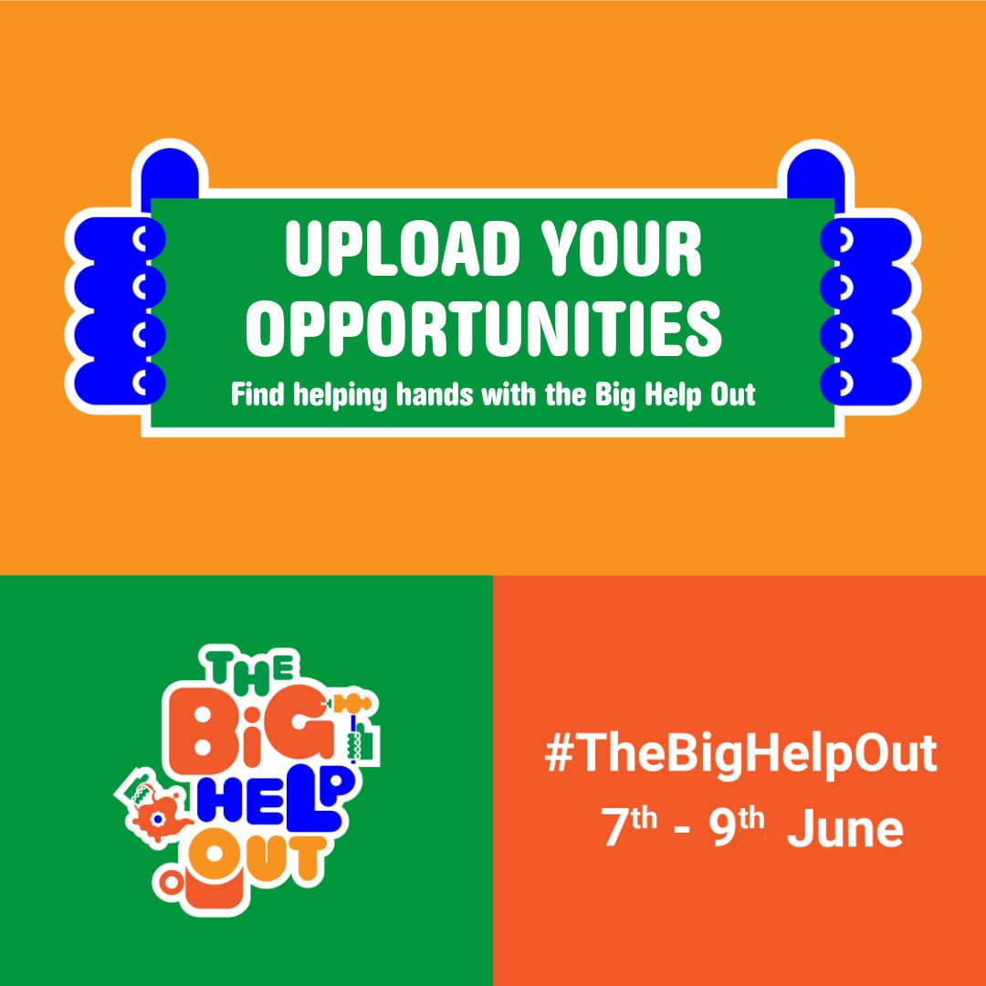 There’s just one month to go until #TheBigHelpOut If you’re on the lookout for volunteers, make sure you register and upload your opportunities at thebighelpout.org.uk