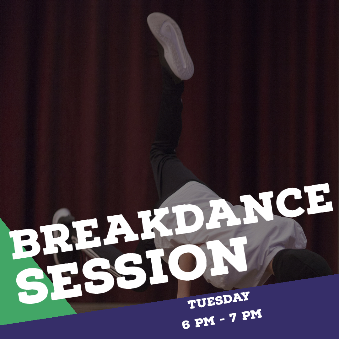 Breakdance 6 pm - 7 pm Tuesday Parkside Sports Centre
