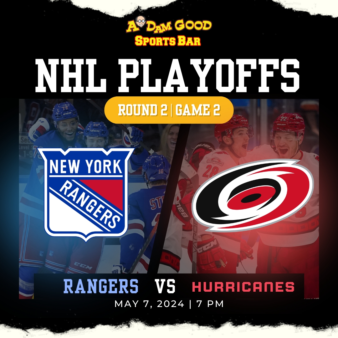Puck's dropping soon! Rangers and Hurricanes face off for Game 2 TONIGHT on our MEGA SCREENS.  Be here at 7PM! 🥅🍻

#NHL #hockey #NewYorkRangers #Rangers #CarolinaHurricanes #Hurricanes #AdamGoodSportsBar #AdamGoodSportsBar #atlanticcity #sportbar #beer #40oz #tropicana