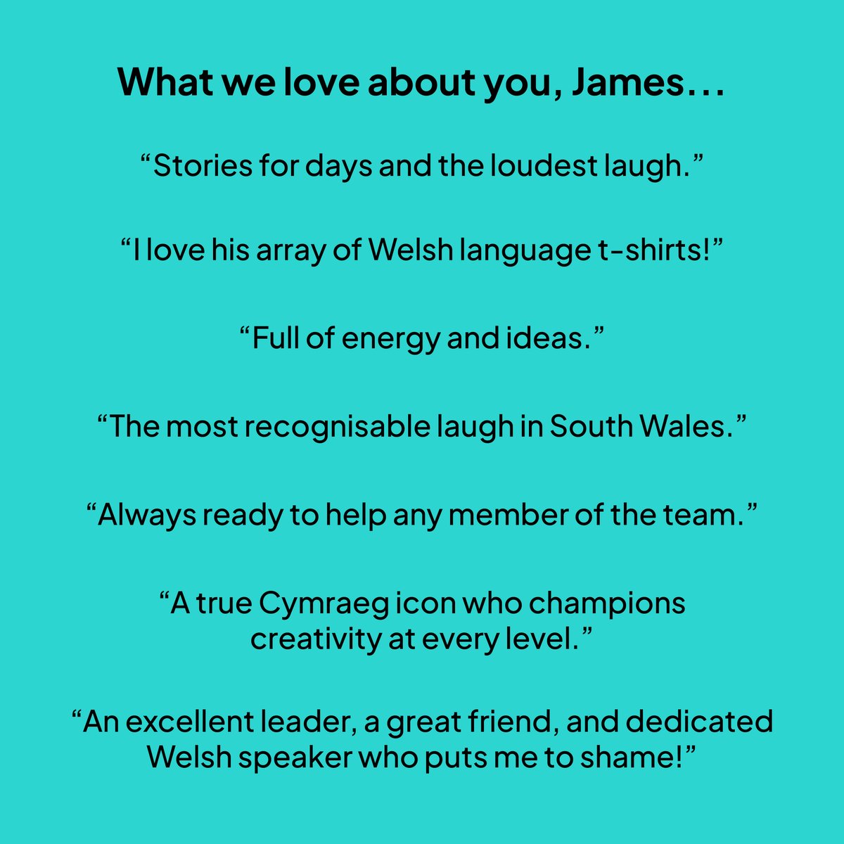 Today we celebrate our awesome Creative Director, James, as he's been with Folk for 4️⃣ whole years!

Here's what our fellow Folker's have to say about our legendary CD 🫶🏻

Happy Folkiversary, James 🎉

#workanniversary #cardiffpr #cardiffagency #creativecomms