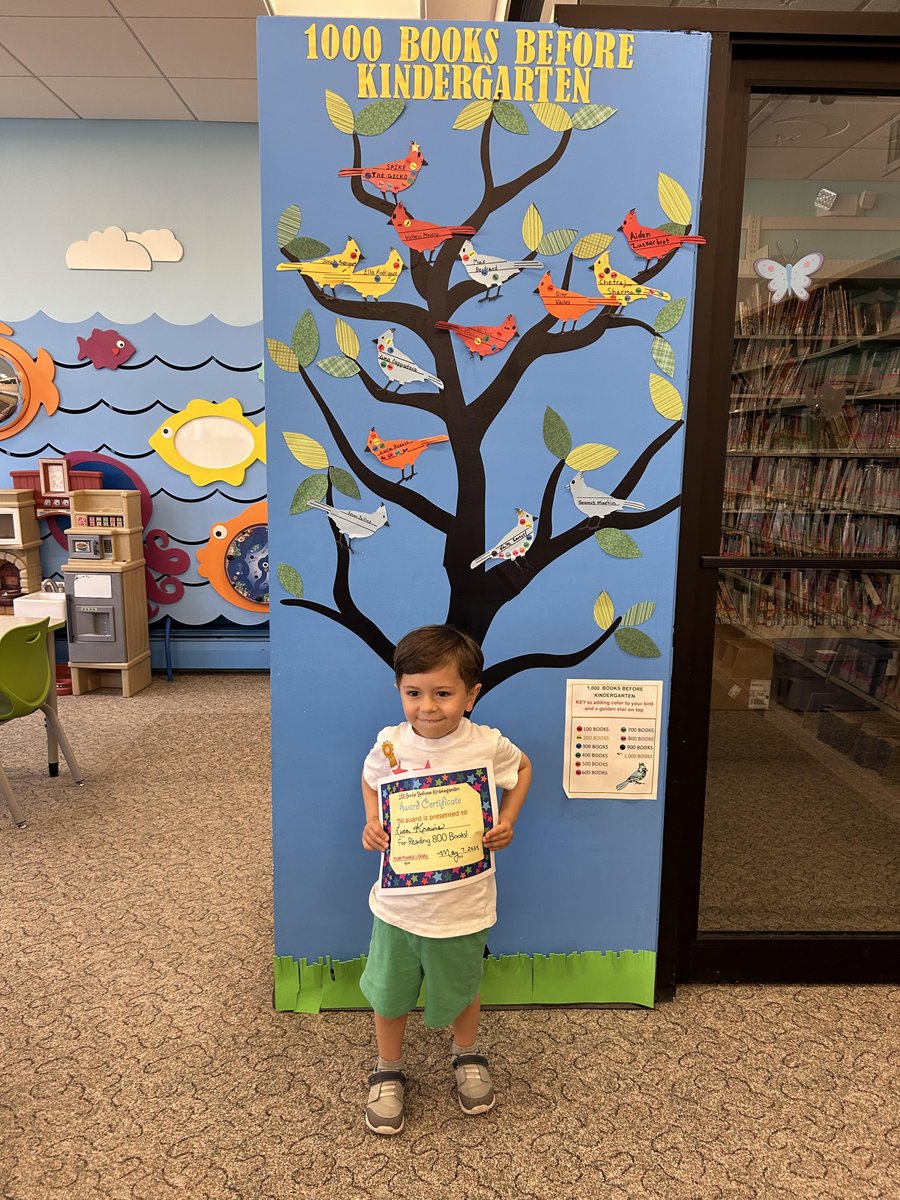 Our friend Luca has read 800 books! He will be done with 1000 Books Before Kindergarten very soon. #freeportny #freeportlibrary #1000booksbeforekindergarten