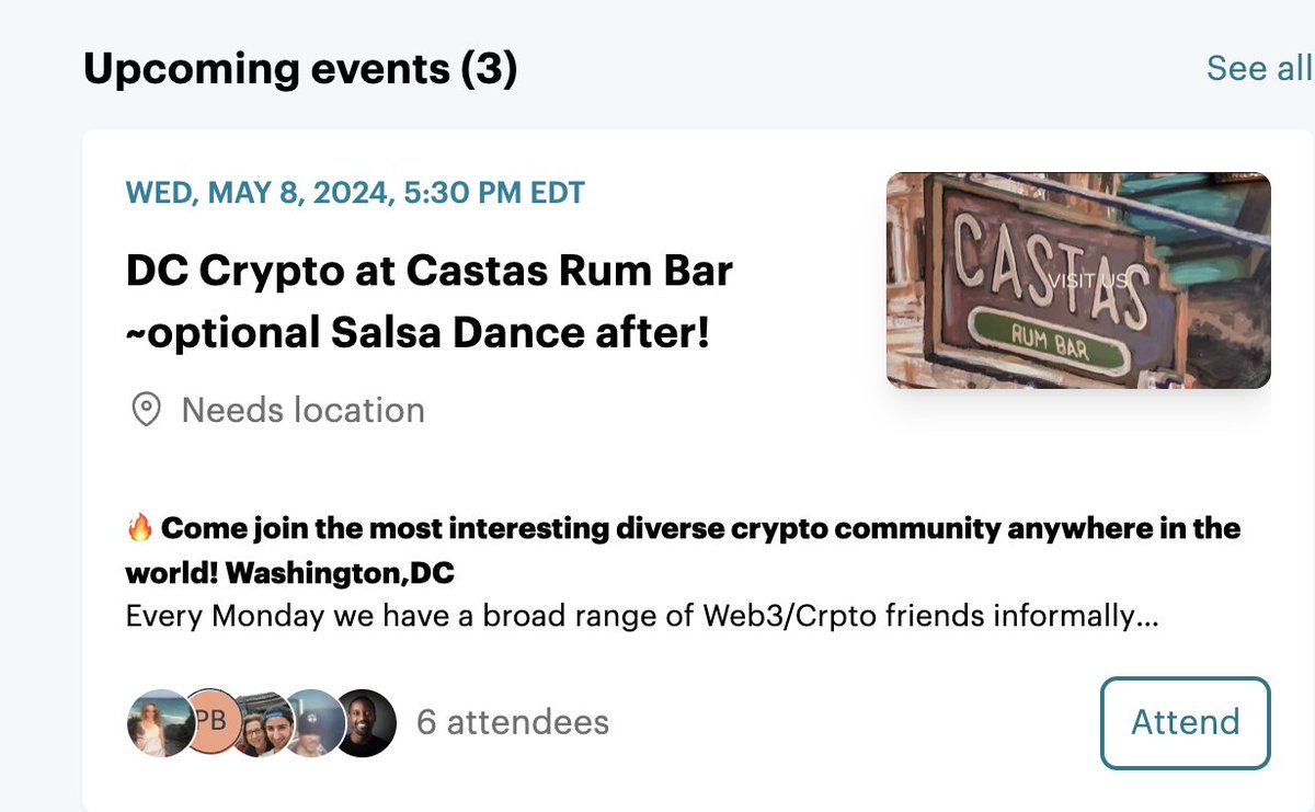 Join us in DC Crypto MeetUp with Slasa lesson after if you chose to stay! Happy Hour special food and drinks! Cuban Bodegita! ➡️ rsvp or join our Meetup meetup.com/dcblockchain/e…