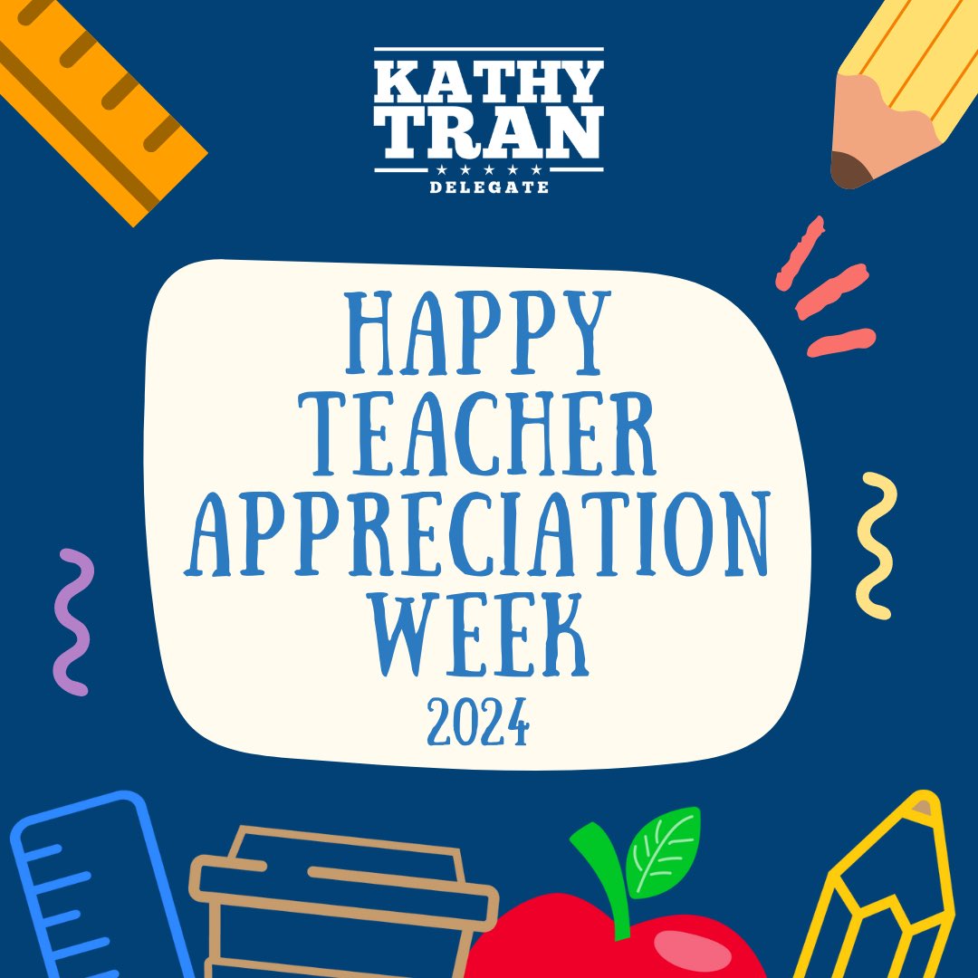 Thank you to all the amazing teachers across Virginia for everything you do to educate and support our students! Happy Teacher Appreciation Week!