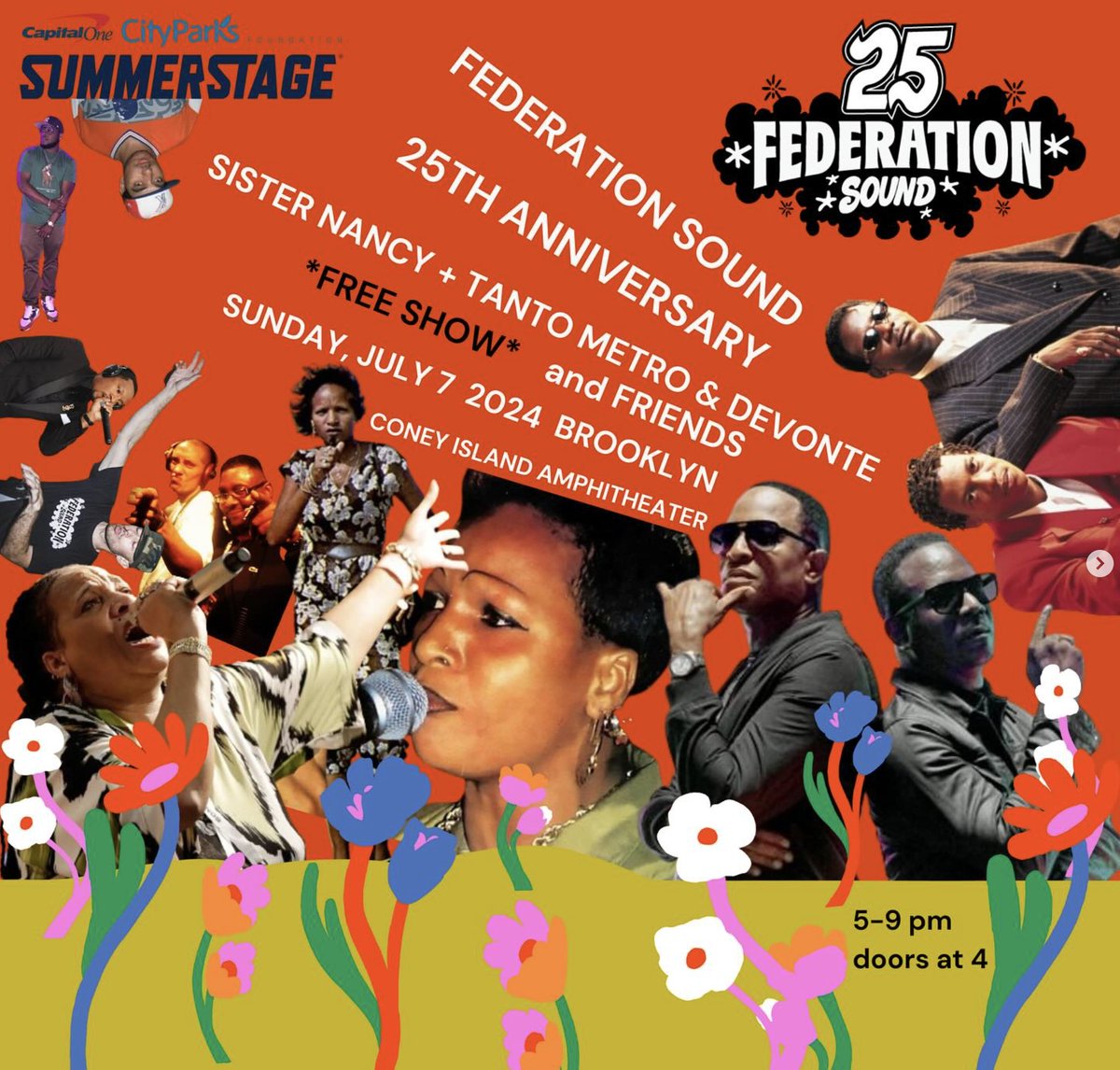 Also, speaking of Coney Island @FEDERATIONsound is celebrating 25 years. Sunday July 7th @SummerStage Coney Island Amphitheatre doors 4pm 5-9 #FREE #FREE #FREE - LMK we can link in the city and head down to Coney Island