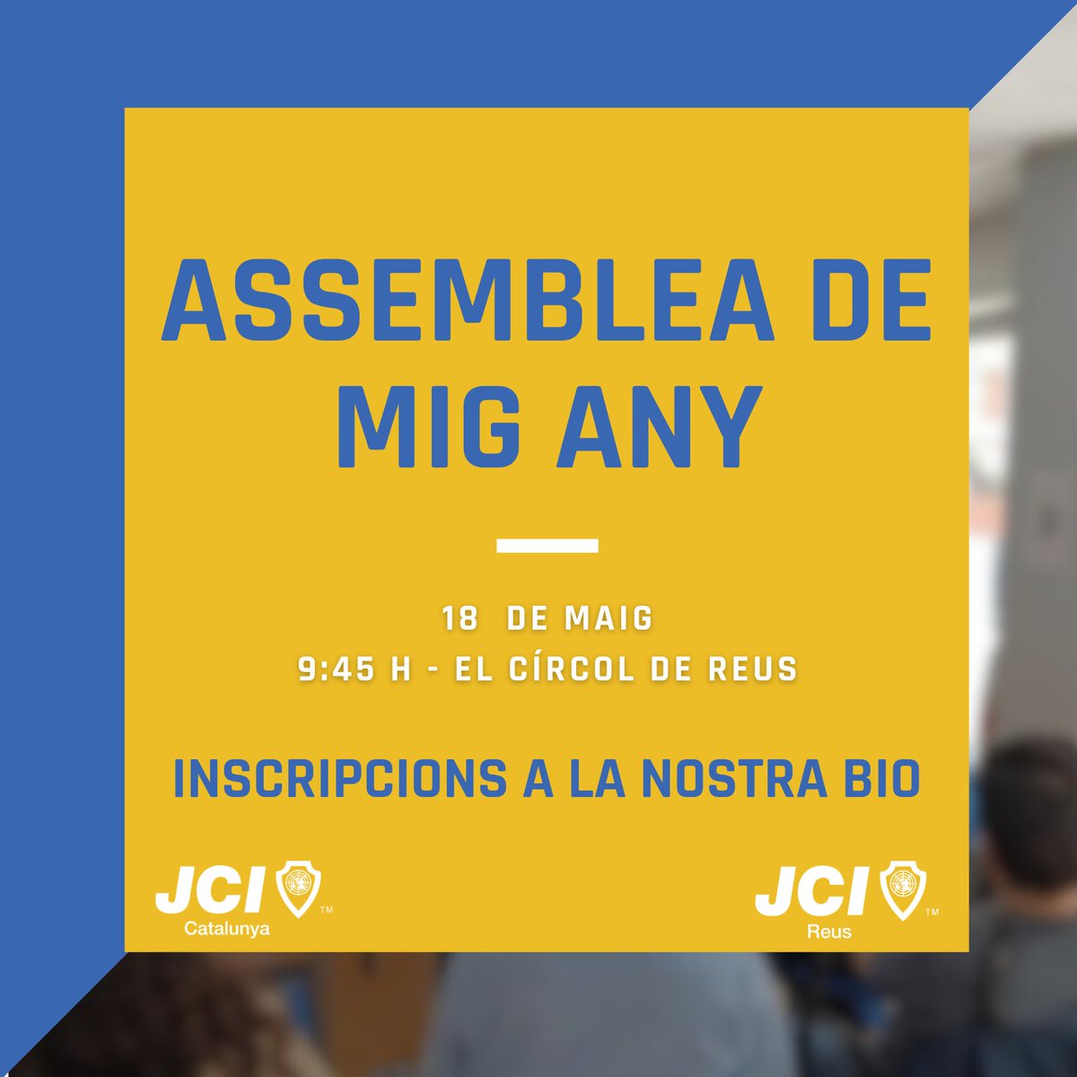 🤩 El 18 de maig tens una cita a #Reus!

Celebrem l'Assemblea de Mig Any al Círcol i arrodonirem el dia amb un dinar al restaurant Absis. 
✍🏻 Inscripcionsal dinar: forms.gle/HmjhXpgxYsZ7zx…

#jcileaders #jci #jcieurope #entrepreneur