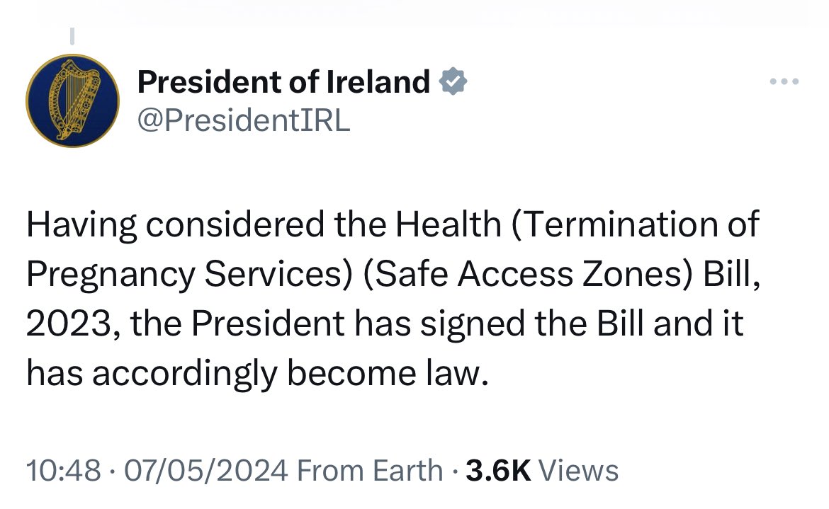 And just like that … we have #SafeAccessZones in Ireland #abortionishealthcare @ICCLtweet @NWCI @AmnestyIreland @_IHREC @SisterSupporter @backoffscotland @SupportAbort @All4Choice @a4cderry @IrishFPA @DW_Ireland @Startdoctors @Abortion_Rights @AbortionSupport @freesafelegal