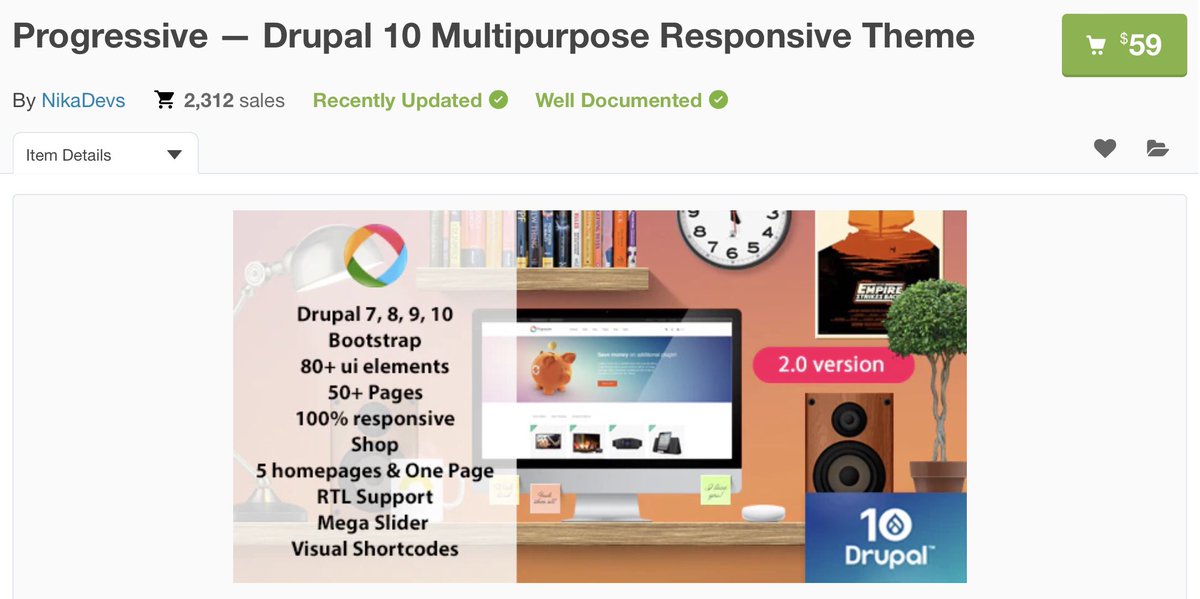 Get this amazing progressive Drupal 10 Multipurpose Responsive Theme @ThemeForest This also contains Drupal 7, 8, 9 versions. Please make sure that you are using latest PHP version on your server, for this newest version.
@WordPress @envato @EnvatoMarket :1.envato.market/eKz2q1