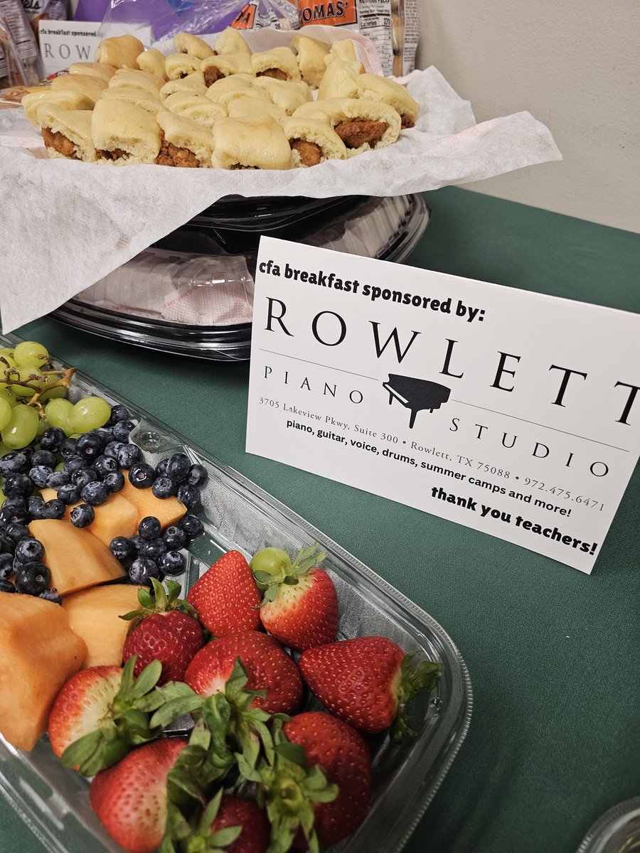So thankful for Rowlett Piano Studio sponsoring our staff breakfast this morning 💙 #thegisdeffect