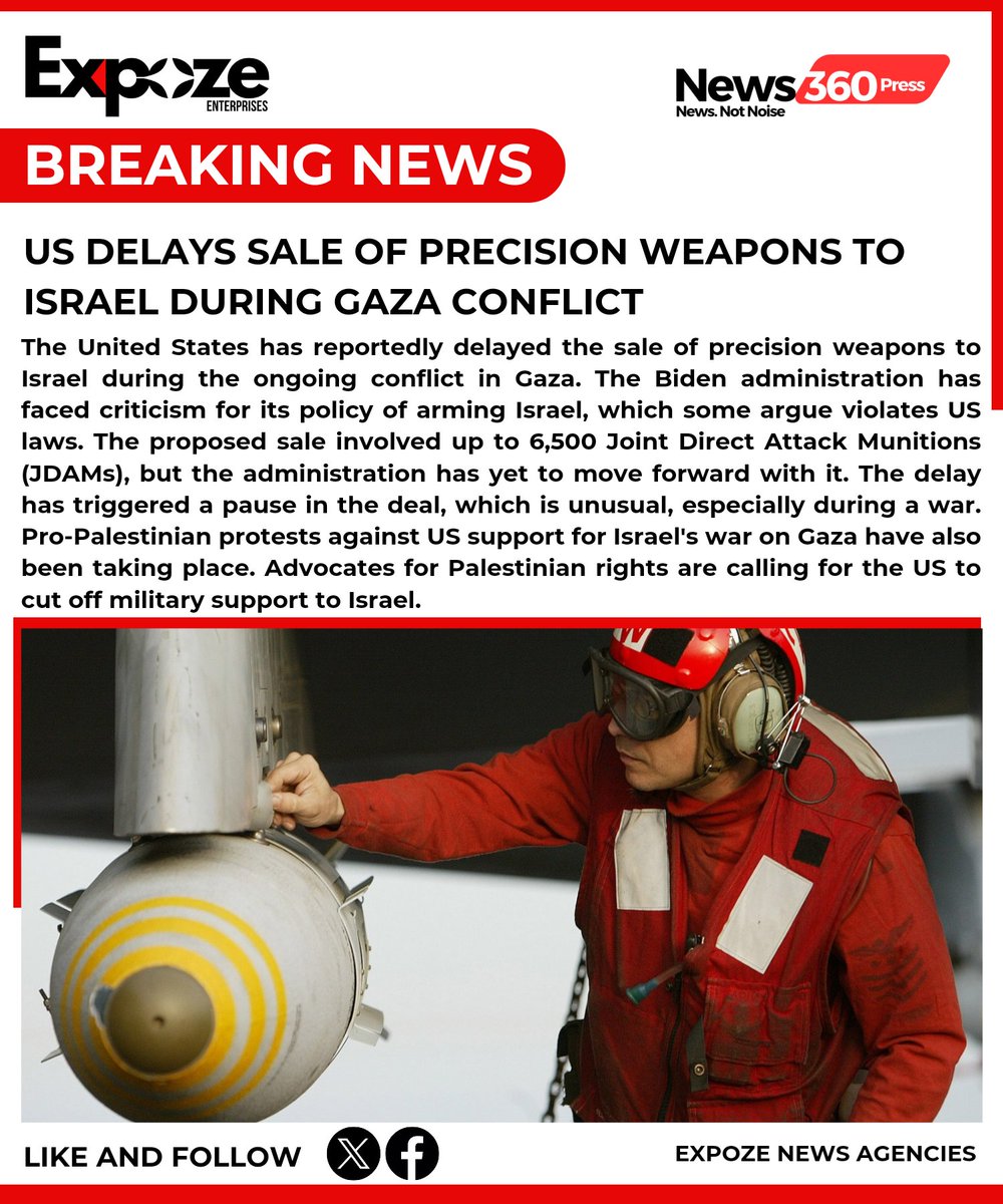 #BREAKING: US Delays Sale of Precision Weapons to Israel During Gaza Conflict

#USIsraelWeaponsDelay #GazaConflict #PrecisionWeaponsSale #USIsraelRelations #GazaCrisis #ArmsSales #InternationalRelations #MiddleEastConflict #PeaceProcess #SecurityConcerns #HumanitarianCrisis #Poli
