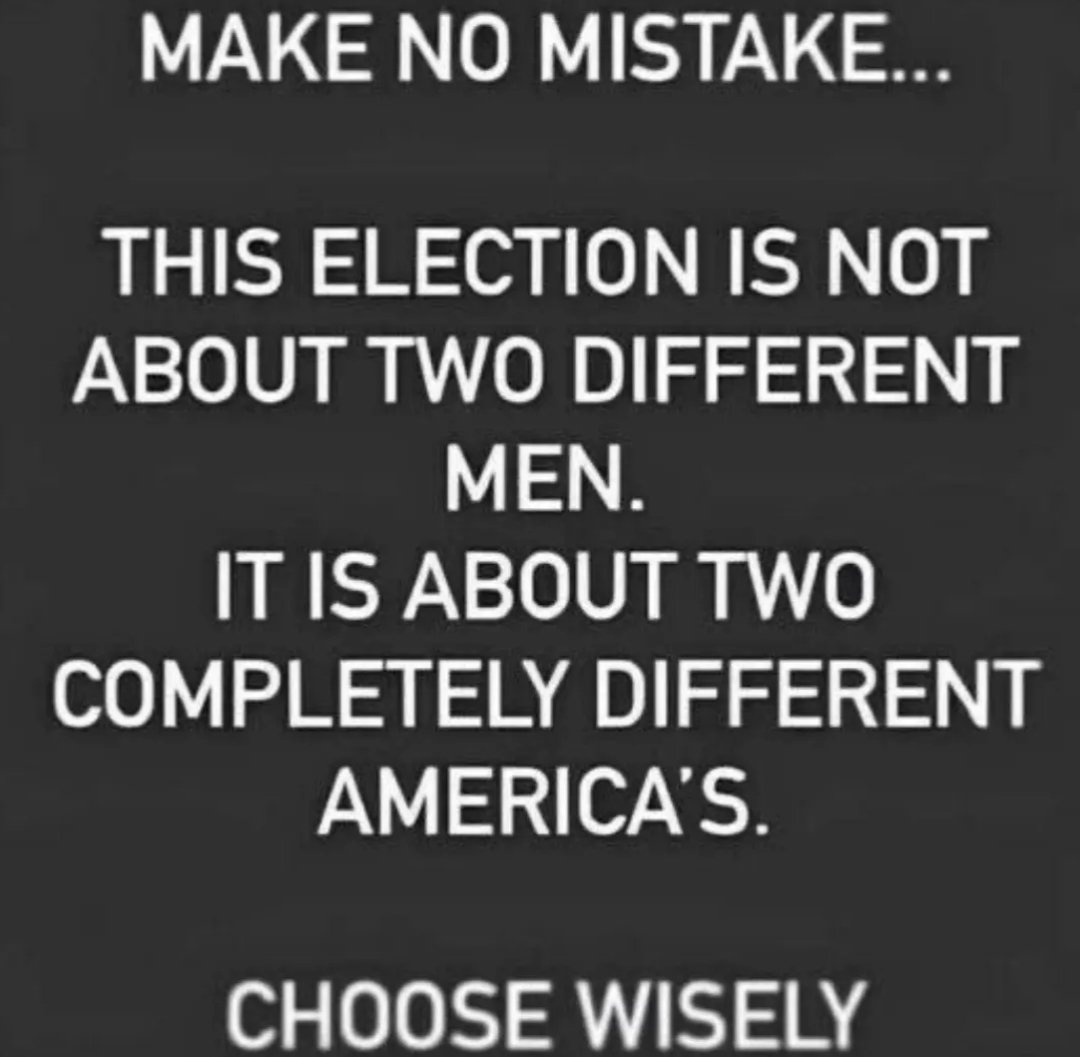 Make no mistake. This election is not about two different men. It is about two completely different Americas. Choose wisely. Vote for Donald Trump!