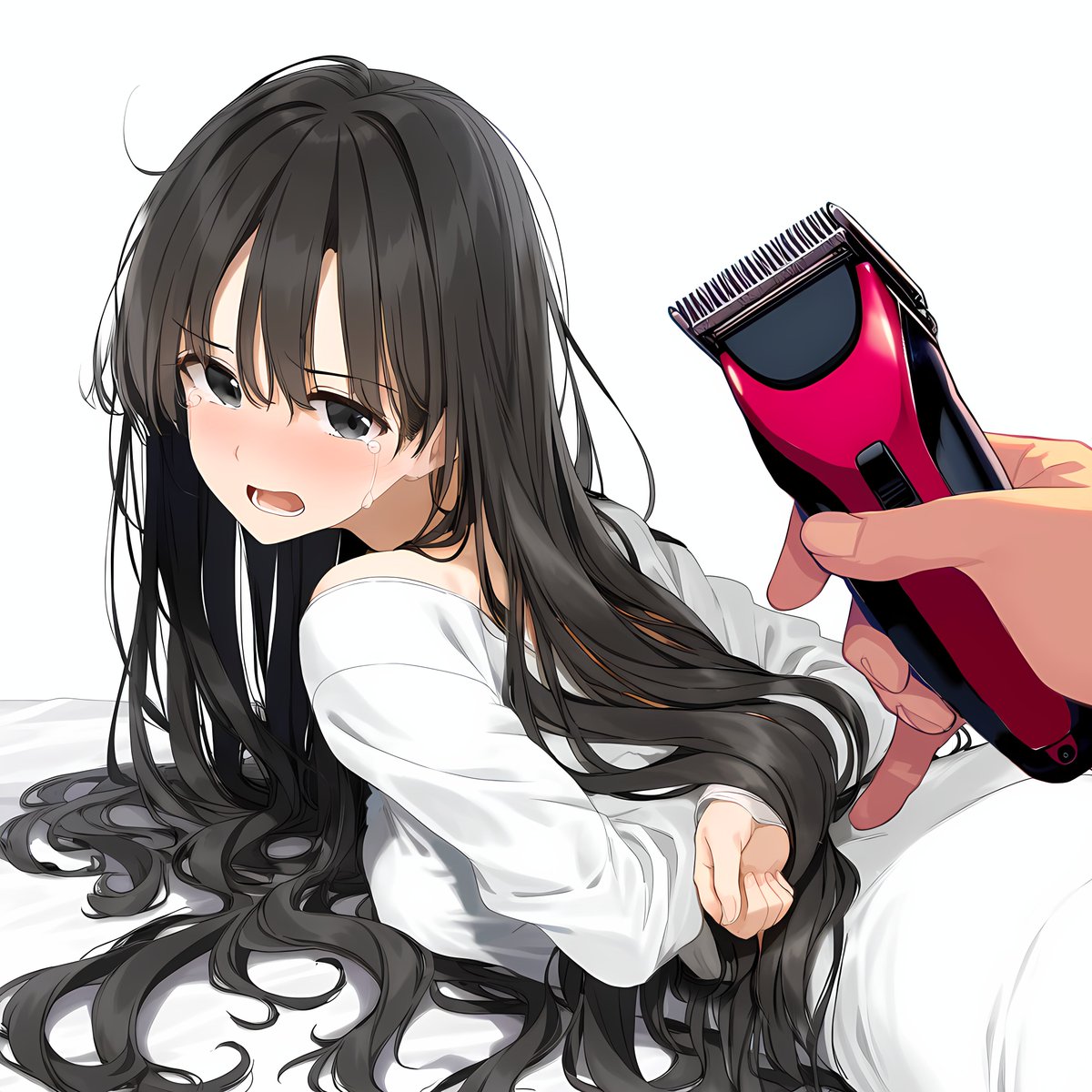 即オチ三コマ #novelai #haircut #断髪