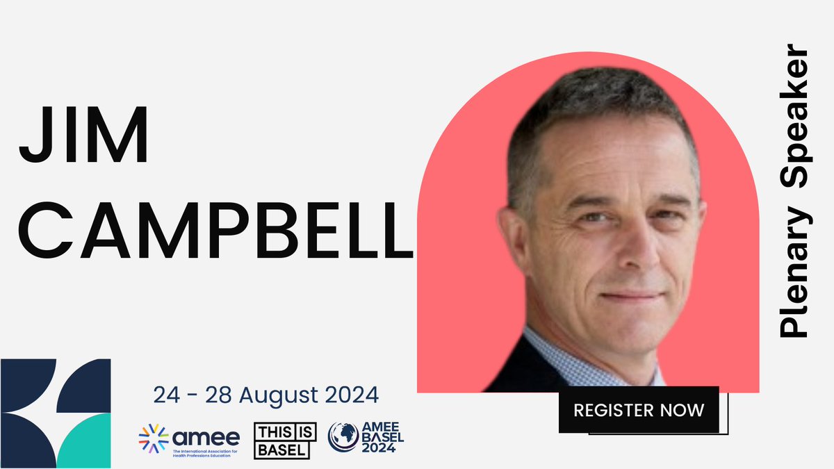 Excited for #AMEE2024! Honoured to have @JimC_HRH, @WHO, Director of Health Workforce, as a plenary speaker. His work is key to global health security & aligns with our mission to equip health professionals for global challenges. Join us: ow.ly/MeJl50Re6ah #GlobalHealth