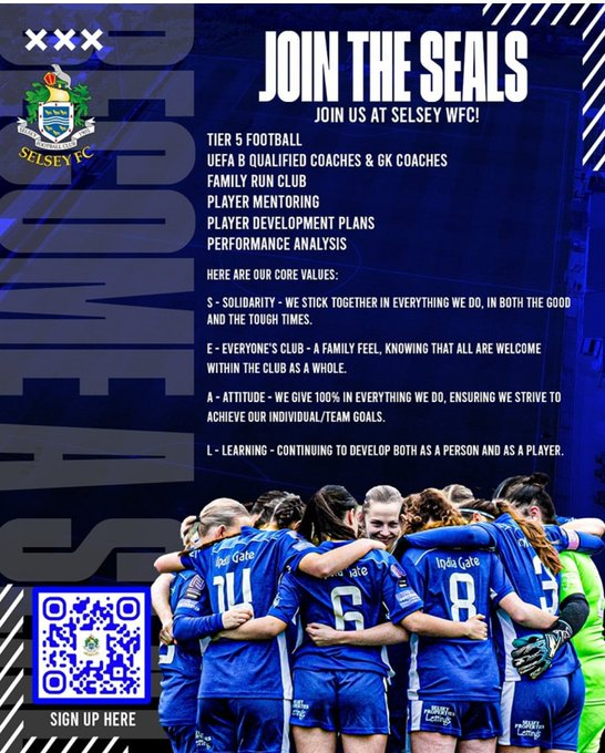 @FreeAgentsFC Are you looking for an opportunity to play in Tier 5 of women's football? #womensfootball #selsey @selseywfc @SelseyFootballC