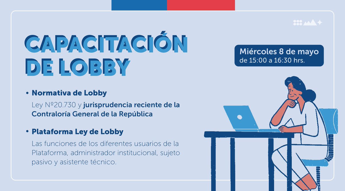 ¡Es momento que aprendas todo sobre Lobby!🧑‍🎓

Te invitamos a la nueva capacitación sobre la Ley Nº 20.730, la plataforma de Lobby y la nueva jurisprudencia de <a href="/Contraloriacl/">Contraloría</a> 

Anótate acá👉 events.teams.microsoft.com/event/34b3f078…