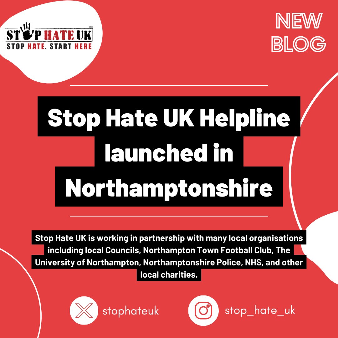 We are pleased to announce the launch of our 24-hour Stop Hate Line service across Northamptonshire. The service, funded by generous donations from local individuals and businesses, provides support and reassurance to anyone being targeted. To read more, visit link in bio.