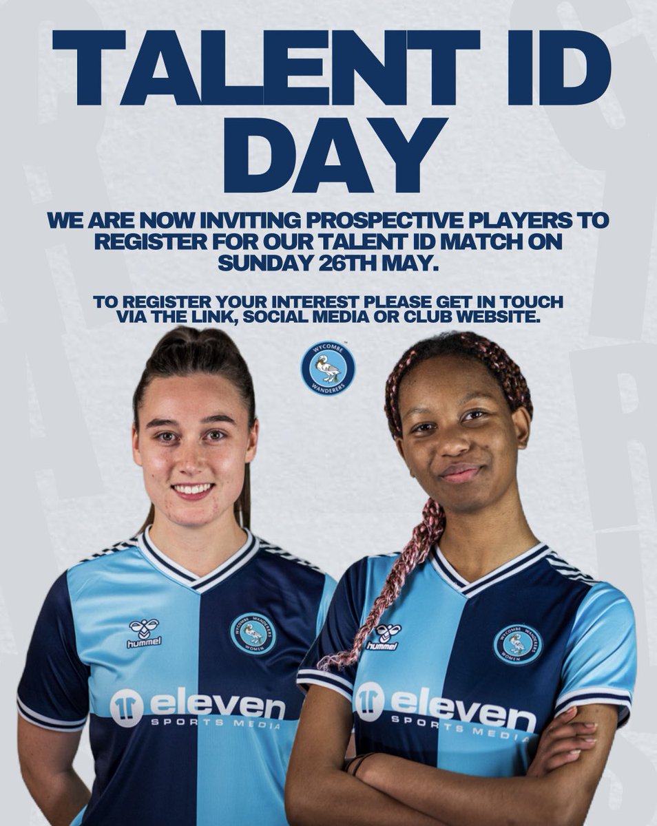 ✍️ Register now for our open trials and Talent ID Day. 🔗 : docs.google.com/forms/d/e/1FAI… #Chairgirls | #WycombeWanderers