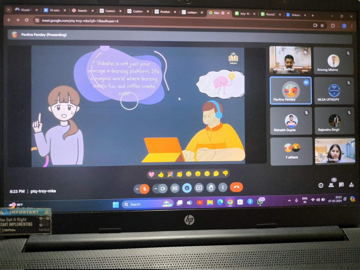 Khushi Trivediπ₯#We're_Hiring (@khushit113) on Twitter photo Heyy! π
I'm here judging the final round of #DevSprint Hackathon organised by <a href="/Captain_Shaq_/">π BhaweshChoudhary</a> and his team
Let's see who wins!!ππ
#BrewSpace #mlsauitrgpv Heyy! π
I'm here judging the final round of #DevSprint Hackathon organised by <a href="/Captain_Shaq_/">π BhaweshChoudhary</a> and his team
Let's see who wins!!ππ
#BrewSpace #mlsauitrgpv