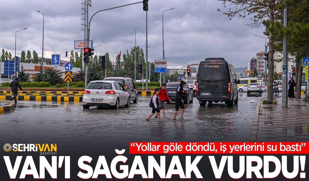 Van'ı sağanak vurdu: Yollar göle döndü, iş yerlerini su bastı! sehrivangazetesi.com/vani-saganak-v…