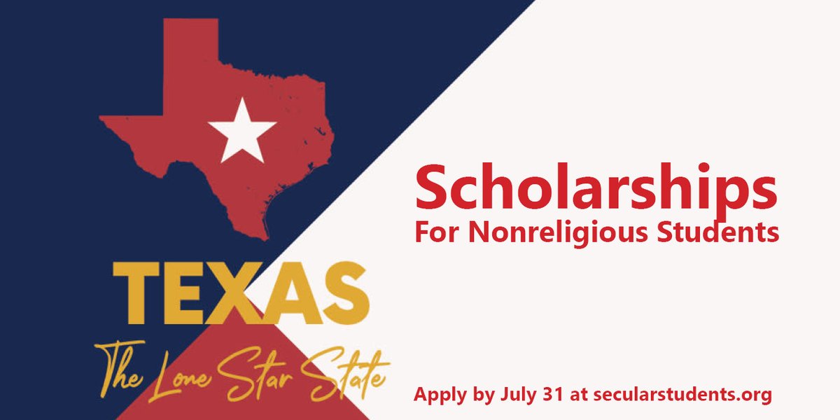 Scholarships for secular student activists!  

If you are passionate about state/church separation and intersectional activism, apply for a scholarship today... and tell a friend.

#scholarship #college #secularstudents #activism #separationofchurchandstate