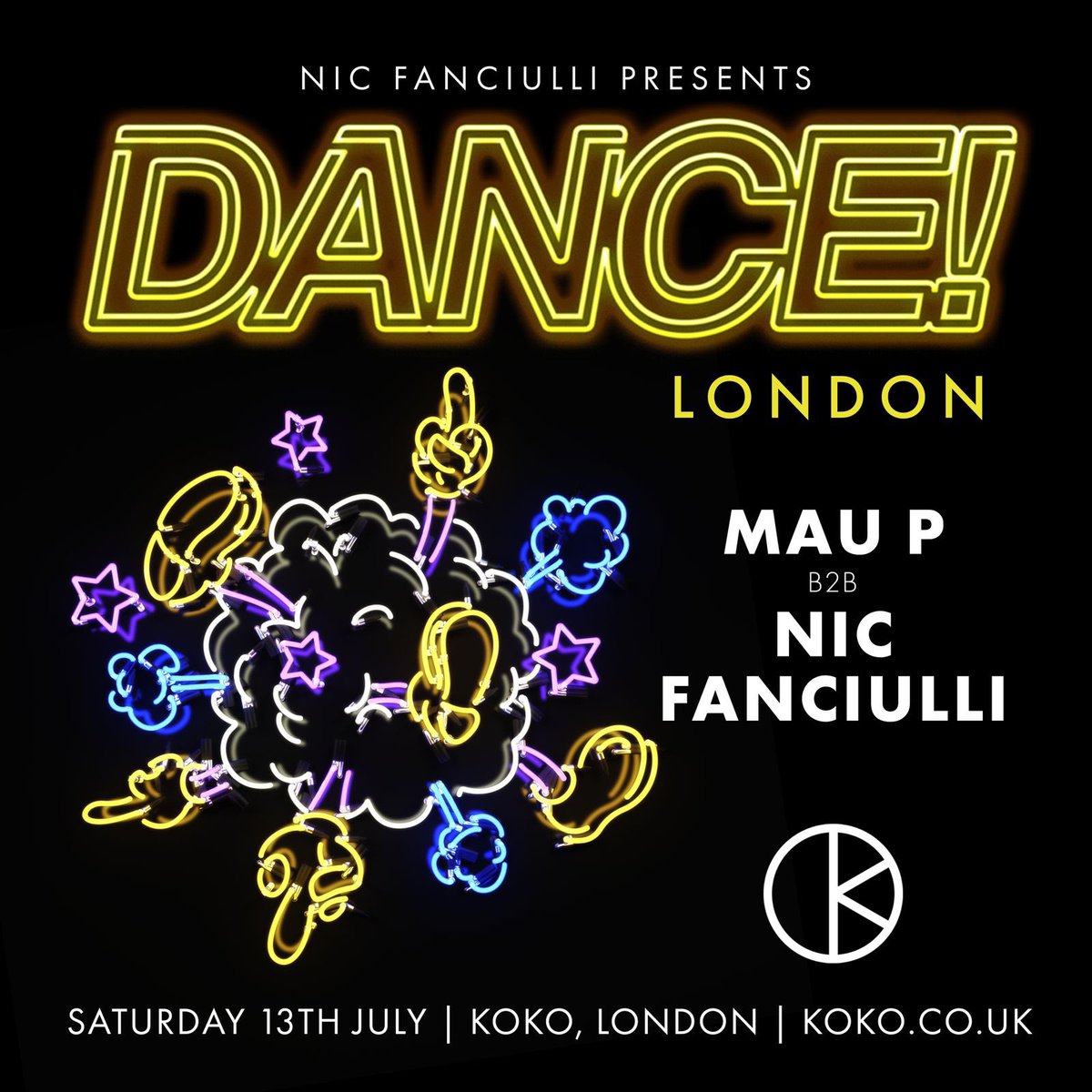 DANCE! London ⚡️ After such an amazing show last year, it was only right we do it again… #DANCE! returns to @KOKOLondon this July 13 with @realmaup joining me for a special B2B, who’s ready? 🎉 Sign up for tickets: bit.ly/Dance-London