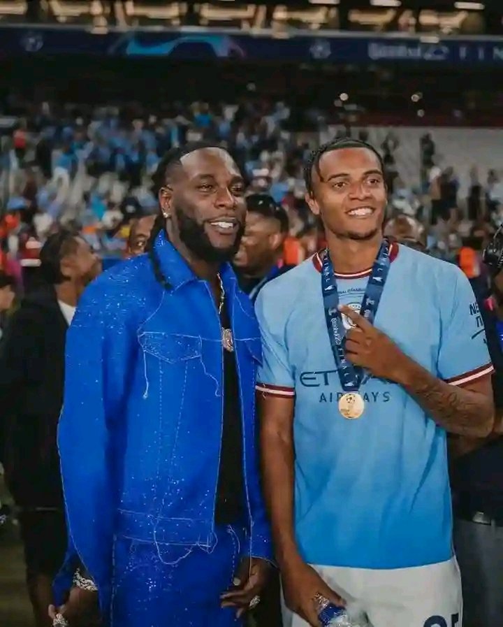 Don't forget that Burna boy presence lead Manchester City to their First ever Champions league win 🦍♥️