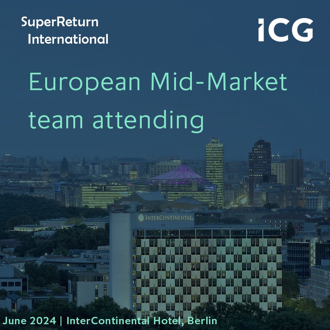 ICG European Mid-Market’s Gareth Knight and Liam McGivern look forward to meeting with clients at #SuperReturn throughout Tues 4 and Wed 5 June. Contact nicole.brignola@icgam.com to arrange a meeting 🤝 Capital at risk.