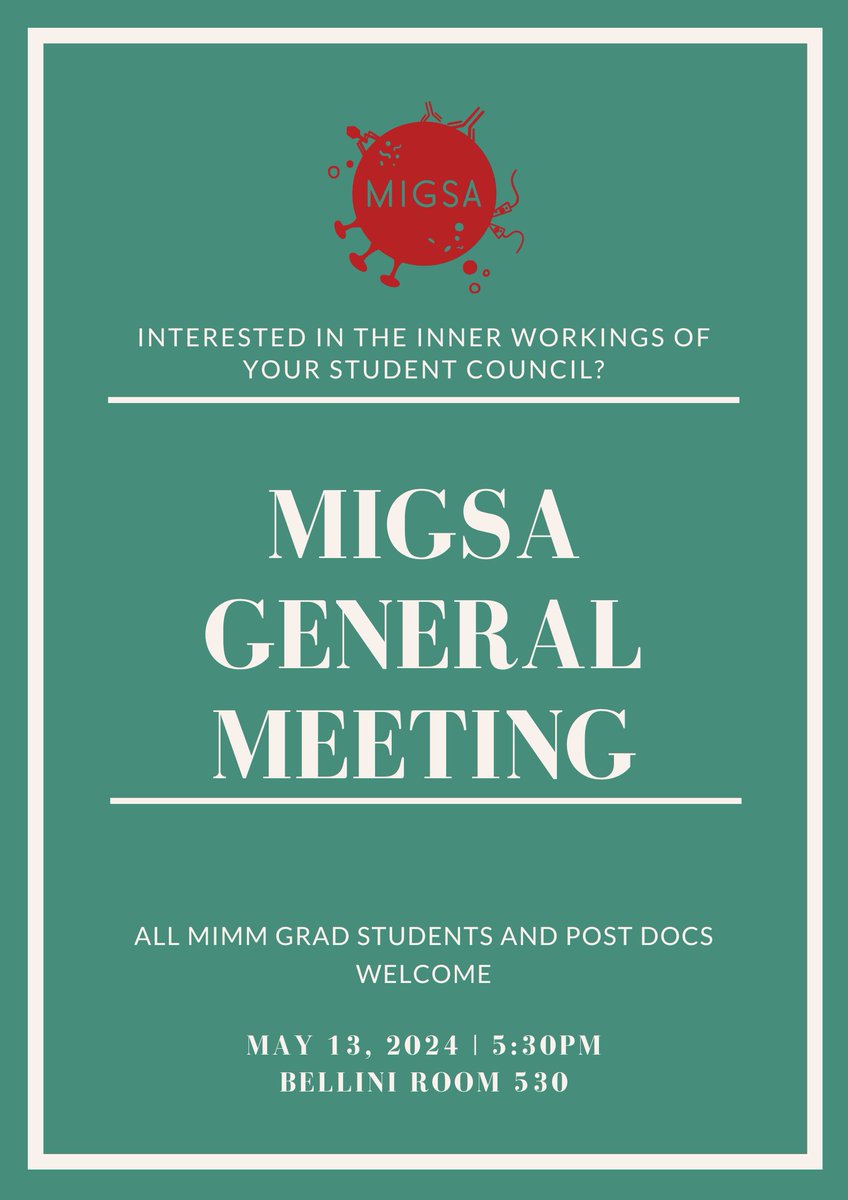 We are hosting a general assembly on May 13th at 5:30 - 7:00 pm in Bellini room 530. This is your chance to ask questions, and bring up suggestions or concerns for next year's council to address.

Please RSVP here before Saturday, May 11th 11:59 pm: forms.gle/WyzU6UiC6jSimh…
