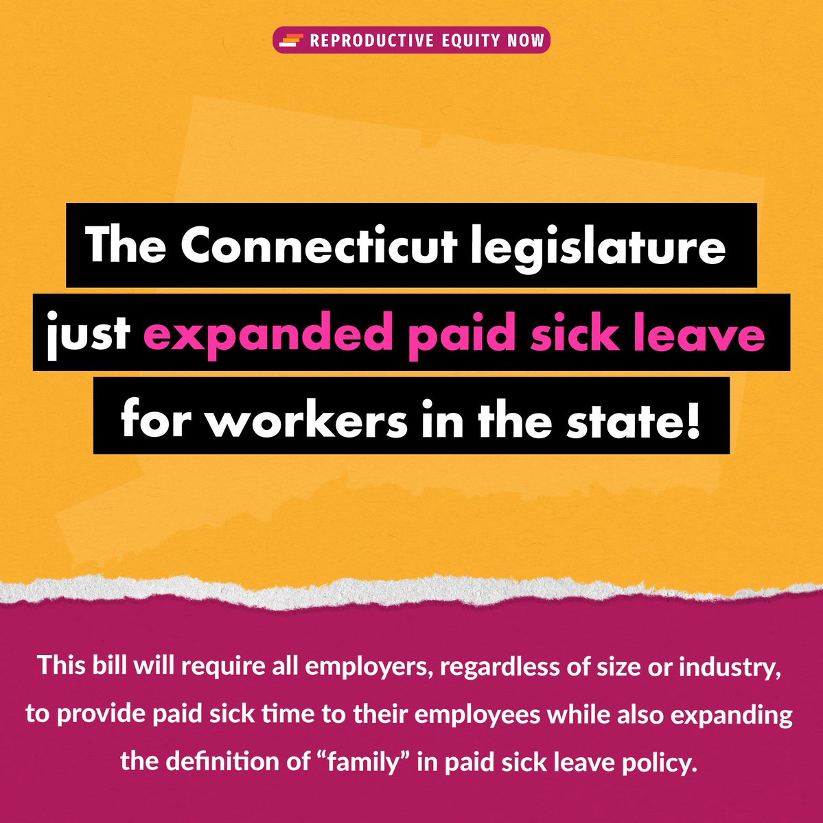 Last night, the Connecticut State Senate passed a bill to expand paid sick leave for workers across the state! The bill now heads to Governor Lamont’s desk for his signature. This is a huge win for equity and for families across the Nutmeg State! 🎊
