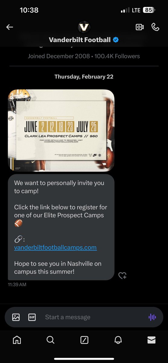 Thanks for the invite <a href="/VandyFootball/">Vanderbilt Football</a> ‼️