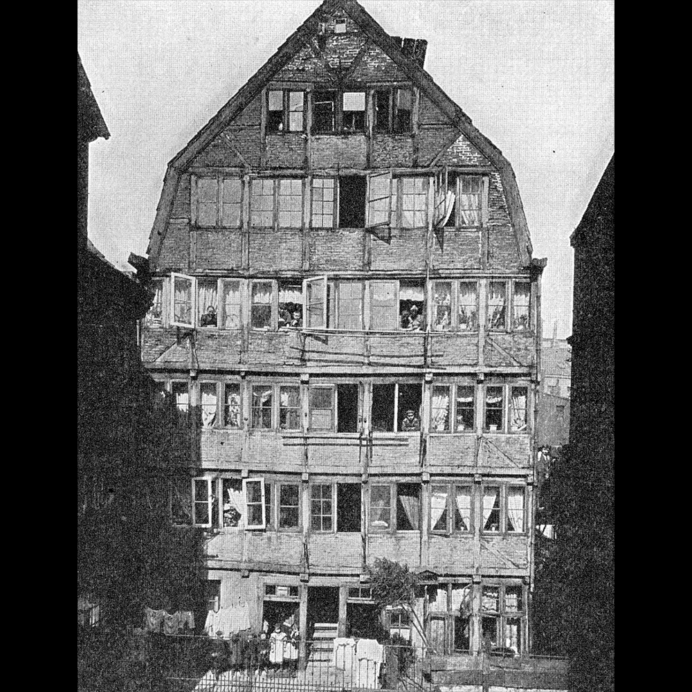 The tenement in which Johannes Brahms was born on May 7, 1833. Like many buildings in Hamburg, it was destroyed by Allied bombing during World War II.