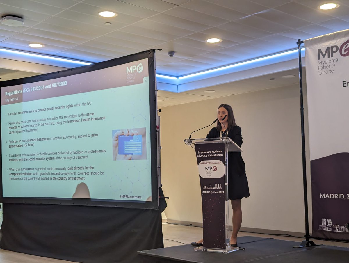 📅 From 4 to 5 May, Claudia Louati, Head of Policy at EPF and Valentina Strammiello, Director of Programmes at EPF attended the MPE Masterclass 2024, organised by @MyelomaEurope. During their interventions, they discussed #HTA and access to healthcare in the EU!