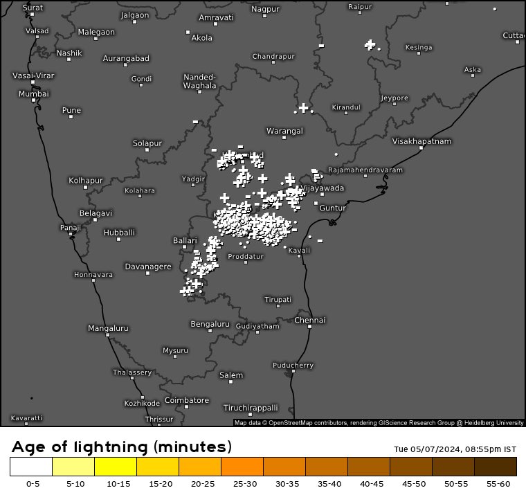 SEVERE WEATHER WARNING ‼️ Many parts of Rayalaseema and Coastal Andhra Pradesh to see Moderate to heavy downpours tonight. Currently massive thunderstorms in Kurnool, Nandyal , palnadu , Prakasam and Anantapuram districts.