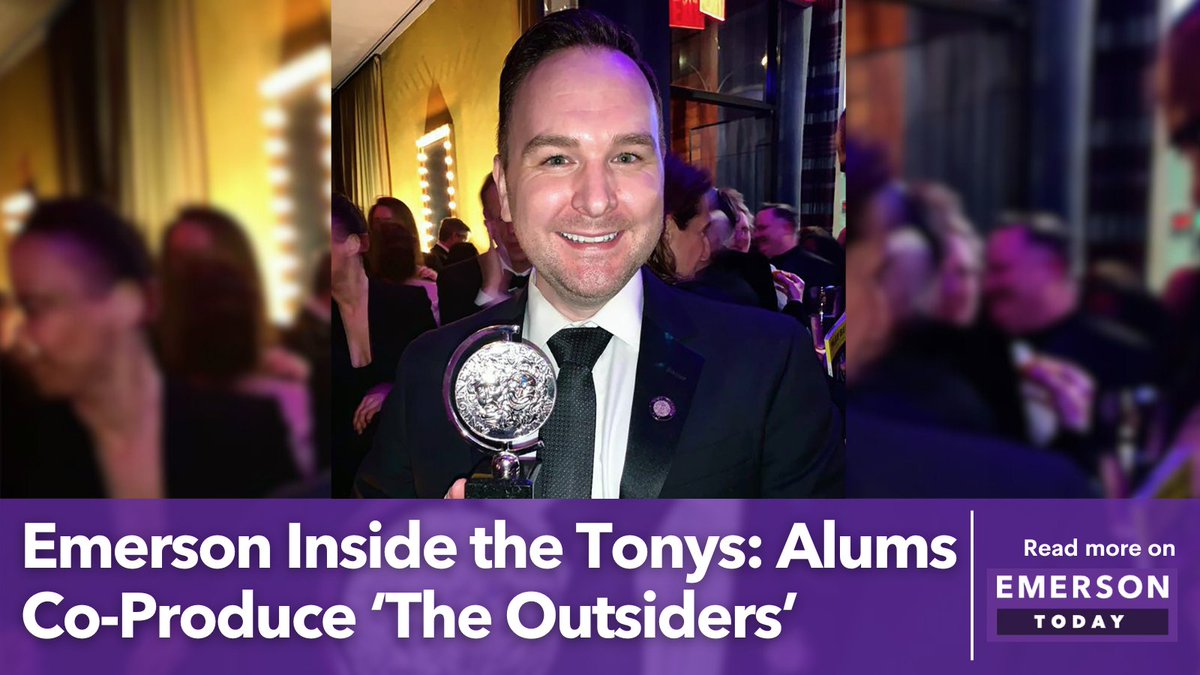 👏Eric Cornell’s (’05) Cornice Productions and Marylee Fairbanks ’88 are on the production team of The Outsiders, nominated for 12 Tony Awards, including Best Musical, announced on April 30. . Read more: today.emerson.edu/2024/05/01/eme…