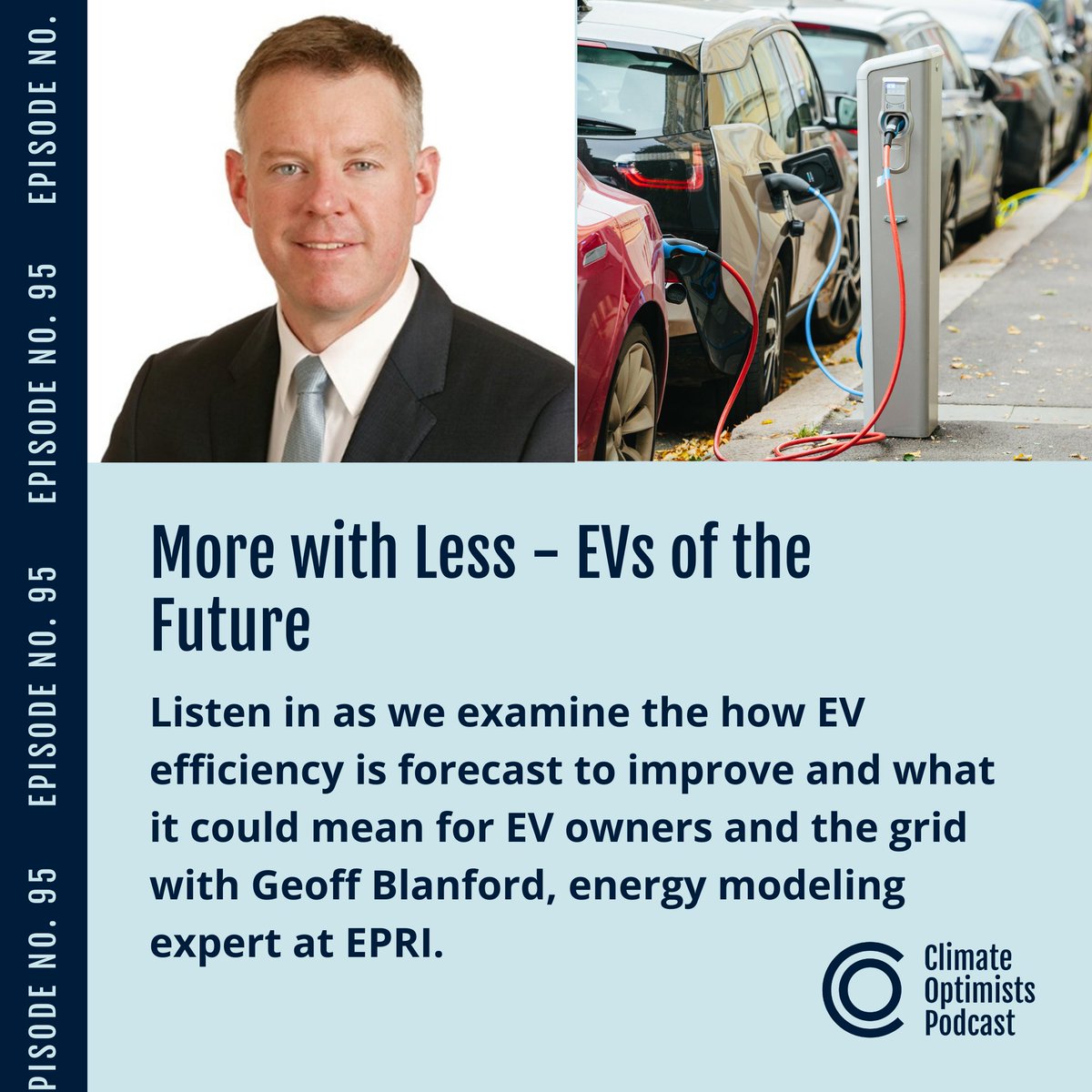 Episode 95 is out now! Listen in to hear more about the future of the EV industry! #climateoptimists #climatechange #electricvehicles #happy #podcast #EPRI