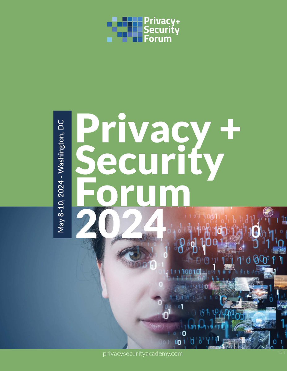PDF Agenda for the Privacy+Security Forum (May 8-10, 2024). privacysecurityacademy.com/psf-24-spring-… There’s still time to register!