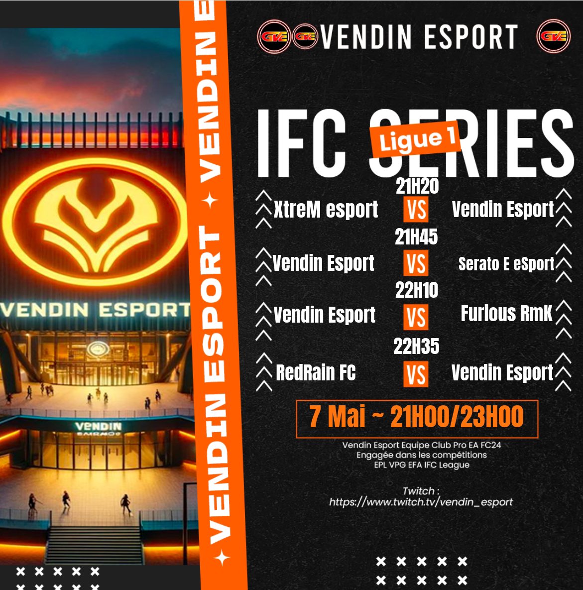 👋Salut à tous👋

⚽️Programme de la soirée @IFCFTournament ⚽️

🙏Dernière journée, le podium et jouable et mathématiquement champion aussi🙏