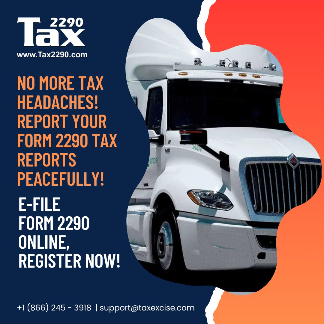Get a seamless Form 2290 E-filing experience in Tax2290.com! Convenience and comfort right at your fingertips! Register for free today!
#EfileNow
#Form2290
#DeadlineAlert