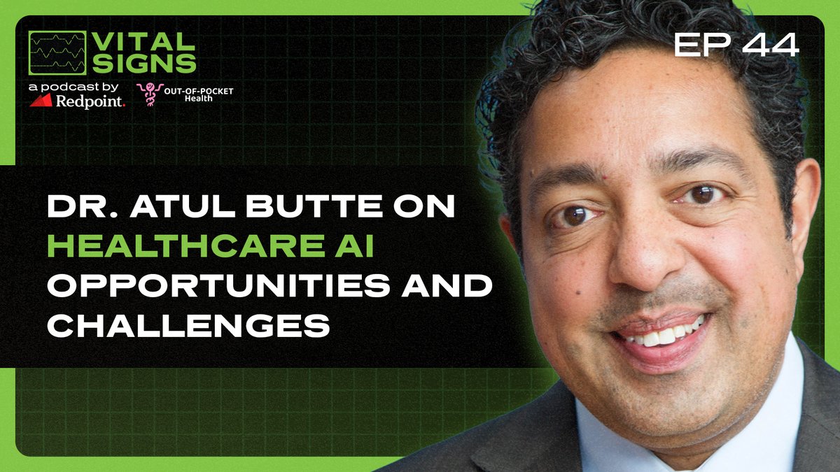 🎙️New Vital Signs with UC Health System Chief Data Scientist and Professor @atulbutte and @nikillinit on: - LLM use cases in healthcare - The need for patient-facing AI - Evaluating healthcare AI solutions Spotify: spoti.fi/3Wr3643 Apple: apple.co/4acwgan