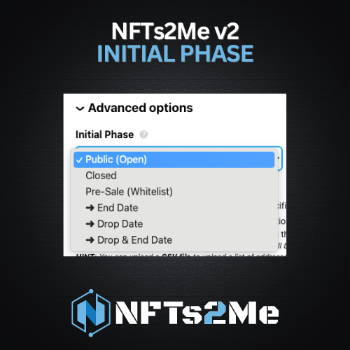 NFTs2Me's tweet photo. 💥 #NFTs2MeV2 drops. We continue with another lovely feature!

🌐 By default, after creating collections the minting is public. Do you prefer to set a drop date instead? Maybe limited to whitelisted users? Set it up during the collection creation or later via 'Mint settings' on your project dashboard.

🧵⬇️
