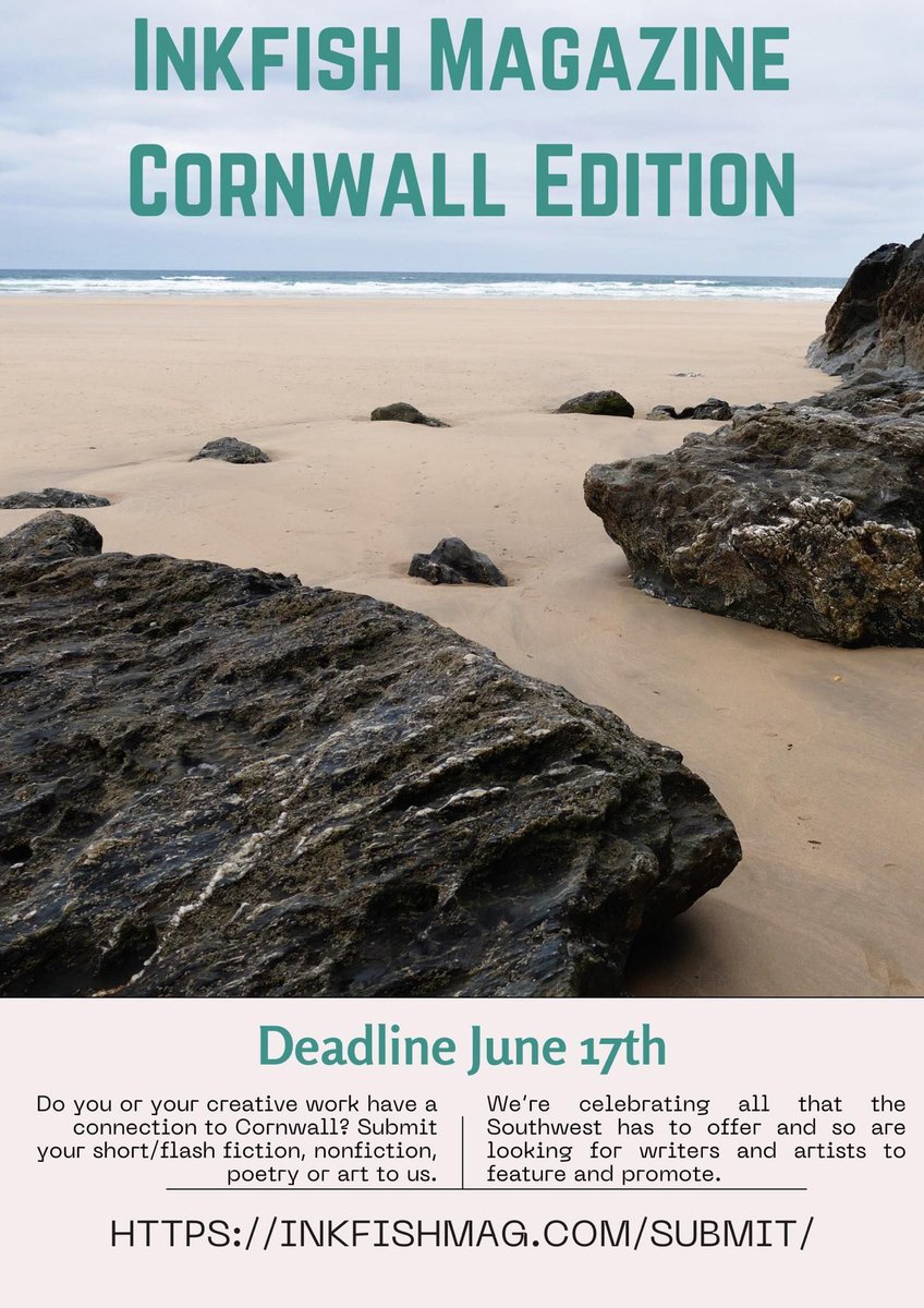 Want to be featured in the next edition of Inkfish Magazine?
If you or your creative work has a connection to Cornwall, then this is for you -
buff.ly/3wwAjAi 
#Cornwall #poetry #flashfiction #litmag #submissions