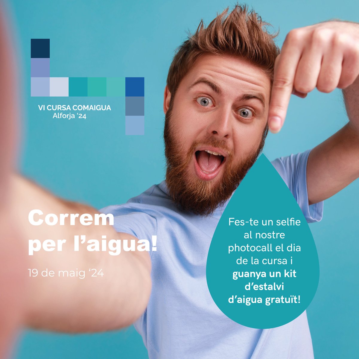 Participar-hi té premi!😉👇

1. Fes-te un selfie al nostre photocall
2. Puja'l al teu mur d'Instagram o de Facebook etiquetant <a href="/lacursacomaigua/">La Cursa Comaigua</a> amb el hashtag #corremperlaigua
3. Segueix les nostres xarxes <a href="/lacursacomaigua/">La Cursa Comaigua</a> <a href="/comaigua/">Comaigua</a>

I guanya un kit d’estalvi d’aigua gratuït!