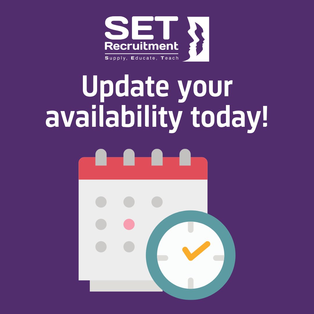 📢 Calling all staff members! 📢 Are you looking for more work opportunities? 💼💡Update your availability with SET Recruitment ASAP to unlock exciting new job prospects! 🚀 Don't miss out on potential placements - act now! ⏰#SETRecruitment #WorkOpportunities #UpdateAvailability