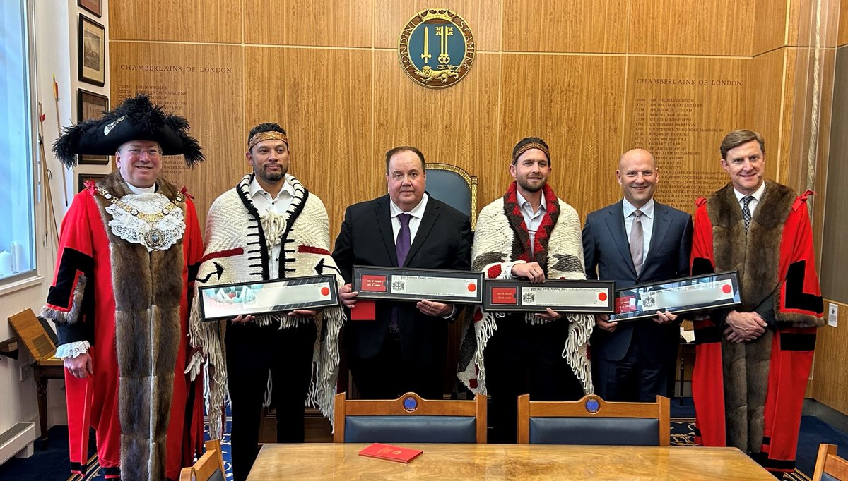 Honoured to award Chief David Joseph Jimmie of Squila First Nation, Chief Derek Anthony Epp of Tzeachten First Nation, Chief Donald Maracle of the Mohawks of the Bay of Quinte and Robert James Brant the Freedom of the City of London today. Their leadership is invaluable. Let's
