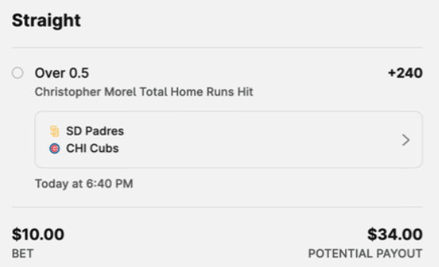 EdgePlayBook's tweet photo. For ESPN Bet Home Run Protection, we go with Christopher Morel and Max Kepler! Both are about -12% EV before the promo, so only play them with the promo. It's still worth it.
#BetInPublic #SteadyEdge #DingerEdge
